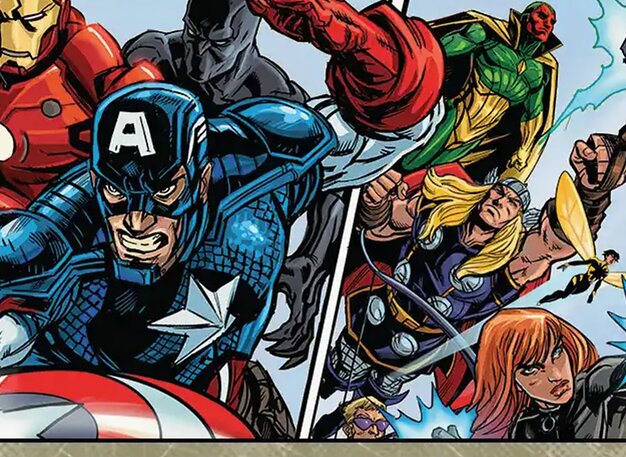 Avengers Assemble! art by Steve Ellis.